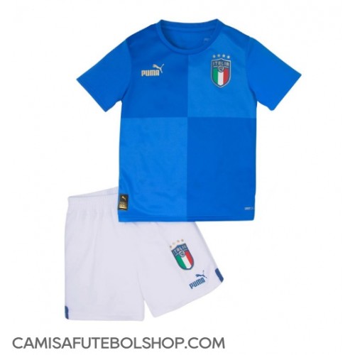 Camisa de time de futebol Itália Replicas 1º Equipamento Infantil 2022 Manga Curta (+ Calças curtas)